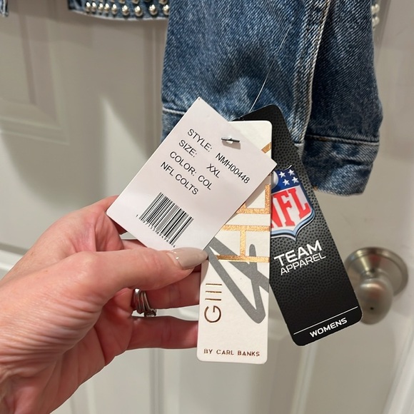 NWT NFL G-III 4her Carl Banks Game Ball Denim Jacket Indianapolis Colts football - Picture 7 of 13